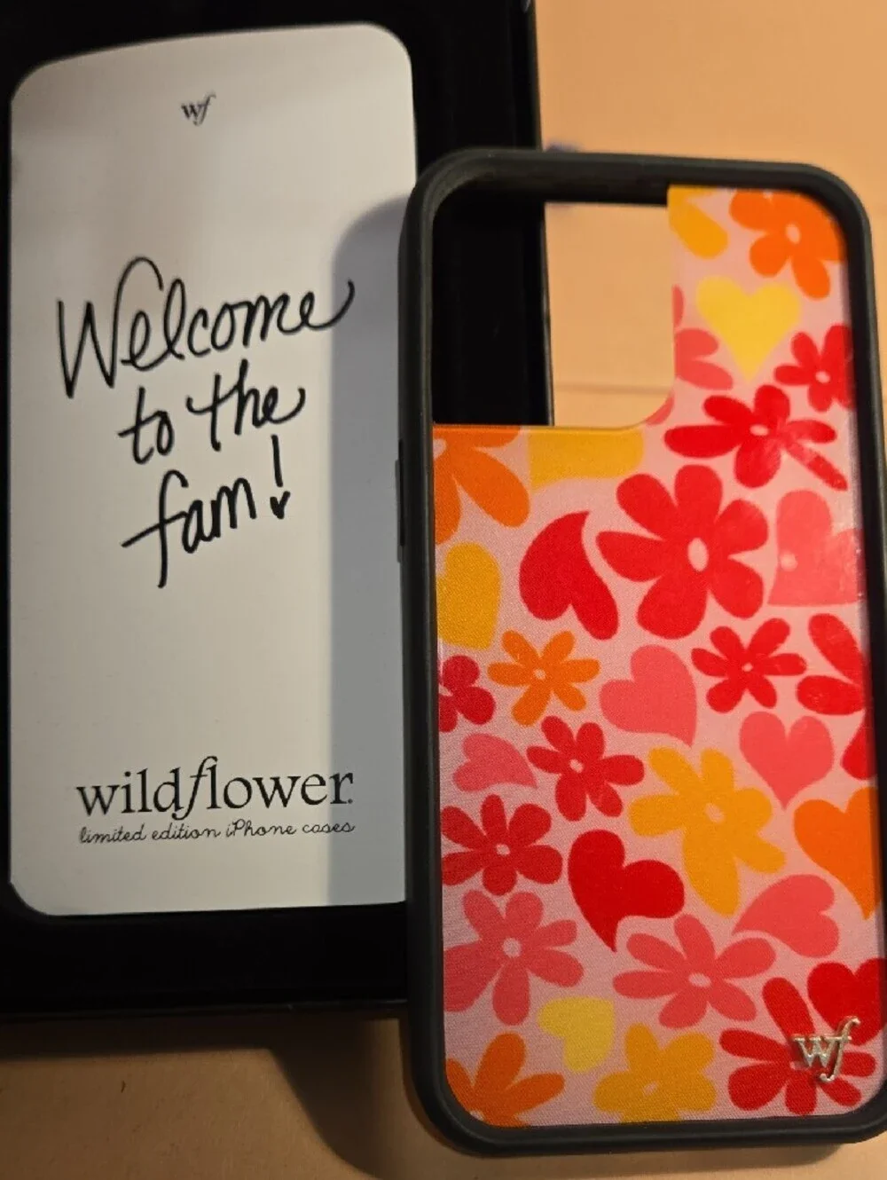 Wildflowers Black and White Branded Phone Case Packaging